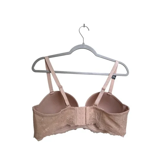 Torrid Curve Multi-Way Strapless Bra Lightly Lined Nude Lace Rose Size 40DD NWT - Picture 3 of 6
